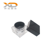 Black Matte Square Bottle Cosmetic Cosmetic Plastic Acrylic Cream Jar para cuidado de la piel